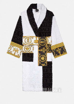 I ♡ Baroque色块拼接浴袍