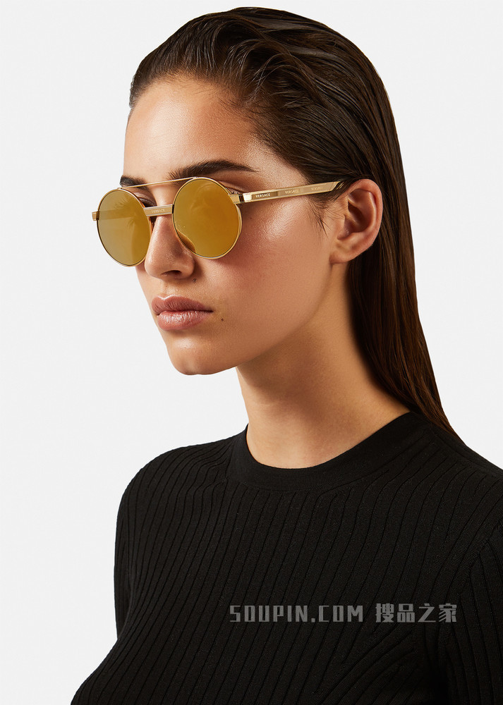 Logomania圆形太阳镜