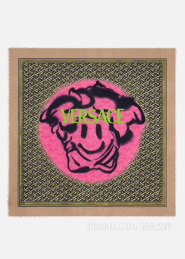 Medusa Tag羊毛真丝混纺披肩