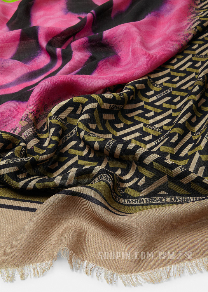 Medusa Tag羊毛真丝混纺披肩