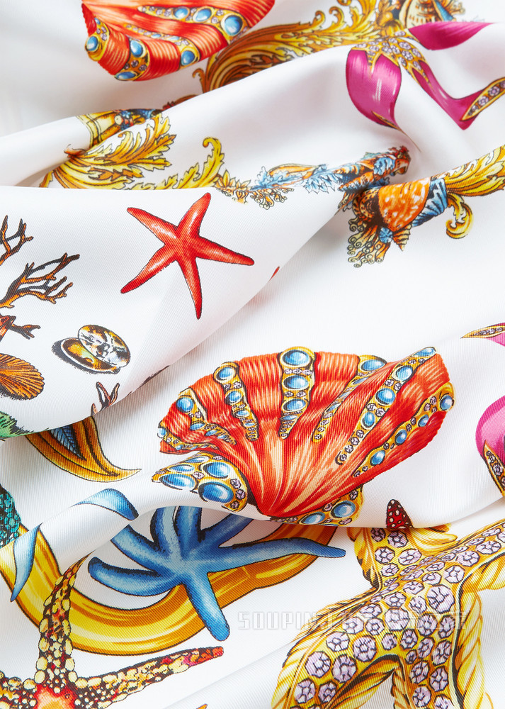 Trésor de la Mer印花真丝方巾