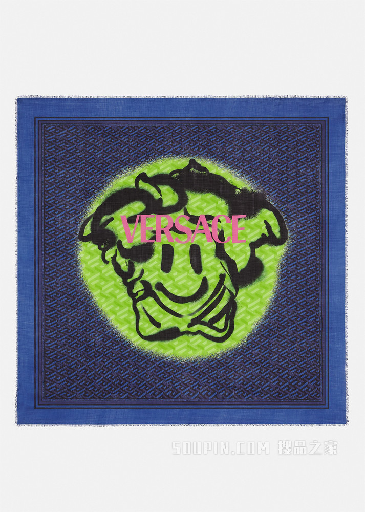 Medusa Tag羊毛真丝混纺披肩