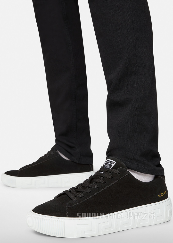 希腊回纹麂皮运动鞋