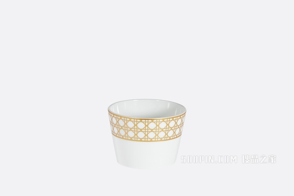 宽口杯 金色藤格纹装饰