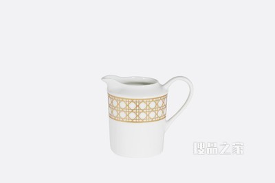 奶油壶 金色藤格纹装饰