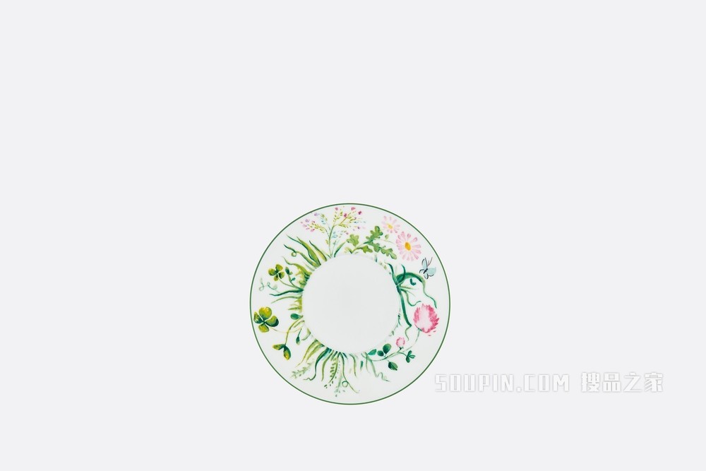 茶杯杯托 瓷质 Milly-la-Forêt 植物印花