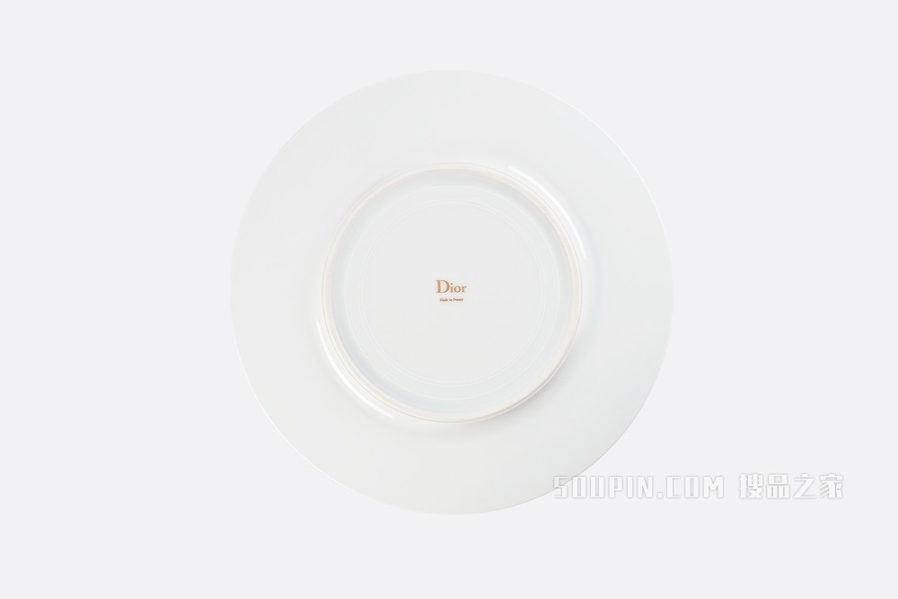 餐盘 蓝色瓷质银杏图案