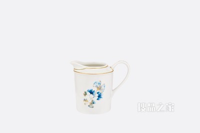奶油壶 蓝色瓷质银杏图案