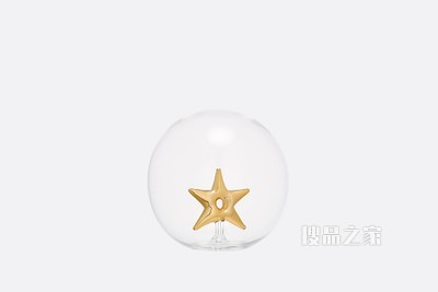 玻璃装饰球 白色和金色“Mythology Star”图案
