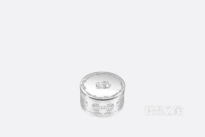 儿童牙齿纪念盒 银色饰面金属, Kids 茹伊印花花纹镌刻