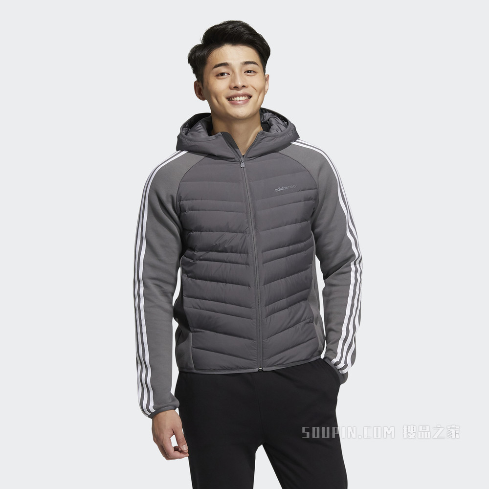 adidas neo M DWN HYBRD JKT 冬季运动羽绒服