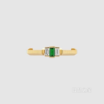 Gucci Link to Love系列碧玺钻石戒指 18K黄金