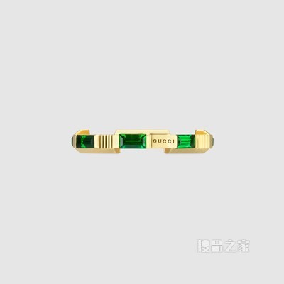 Gucci Link to Love系列碧玺戒指 18K黄金