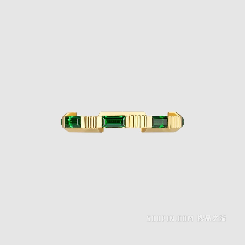 Gucci Link to Love系列碧玺戒指 18K黄金