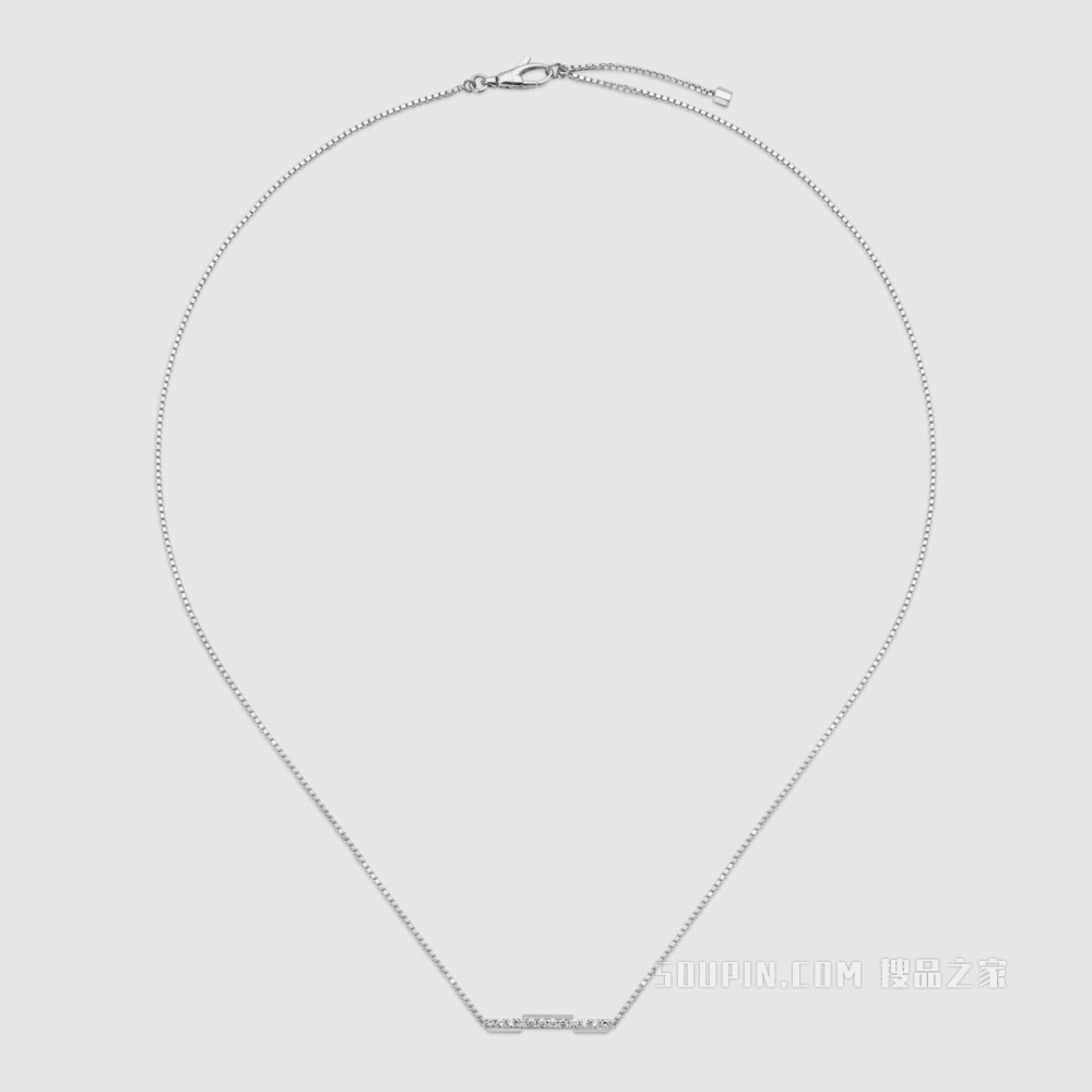 Gucci Link to Love系列钻石项链 18K白金