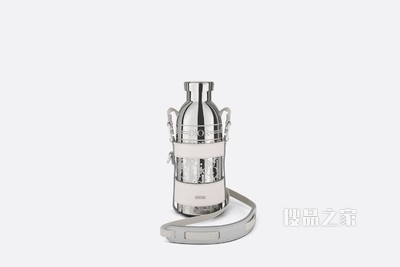 Dior Aqua 水瓶 灰白色粒面牛皮革和不锈钢 Dior Oblique 图案搭配肩带