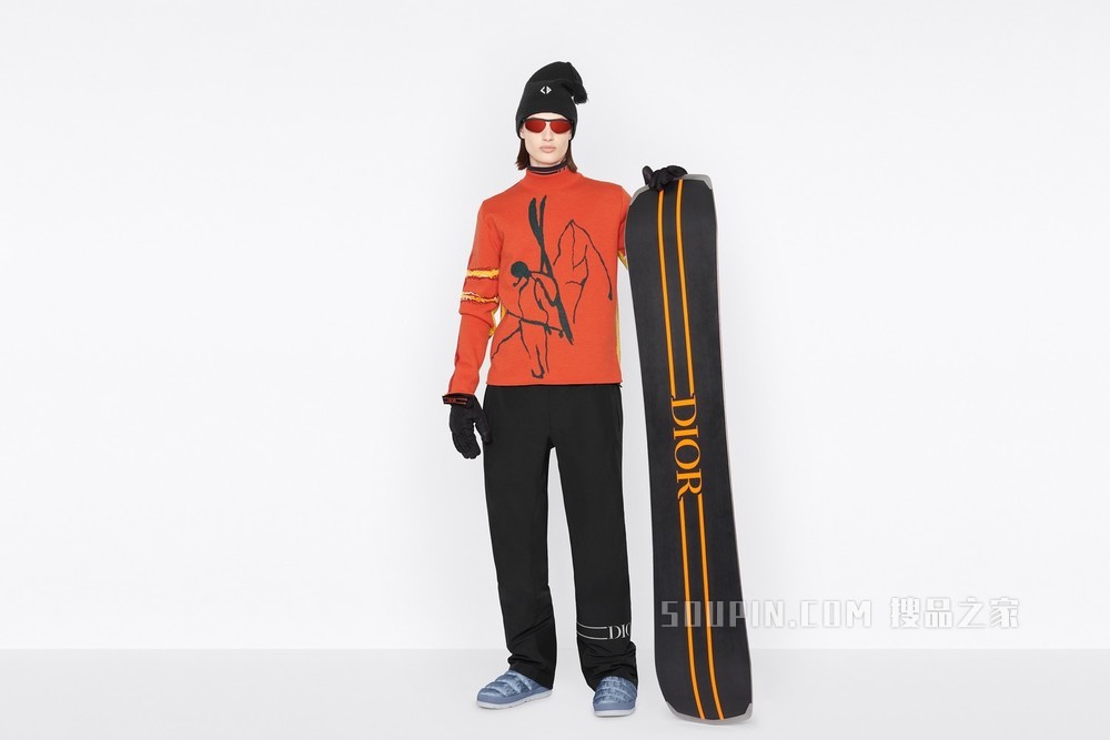 DIOR AND AK SKI 单板滑雪板 156 厘米, 黑色 Dior Oblique 图案