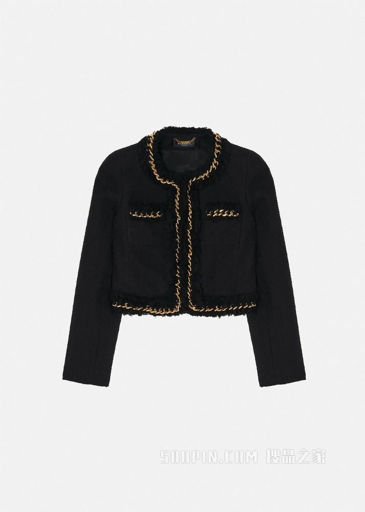 粗花呢链条夹克