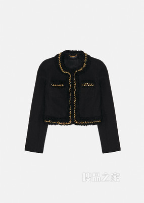 粗花呢链条夹克