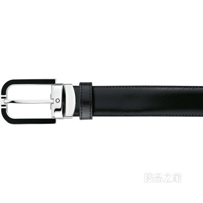 全新万宝龙马蹄形闪亮镀钯针式带扣皮带