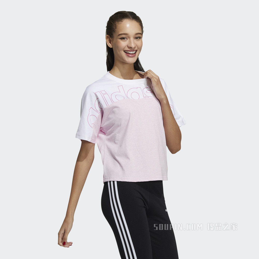 adidas neo W CS APR TEE 夏季运动短袖T恤