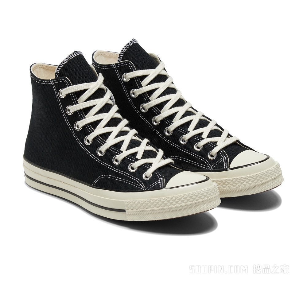 【男女同款】Chuck 70经典高帮复古帆布鞋 中性 黑色