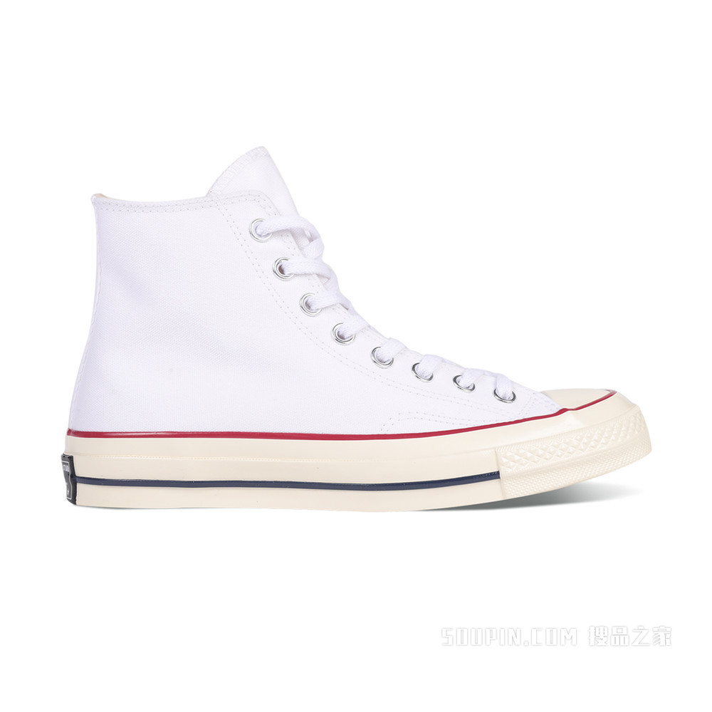 【男女同款】Chuck 70经典白色高帮帆布鞋 中性 白色