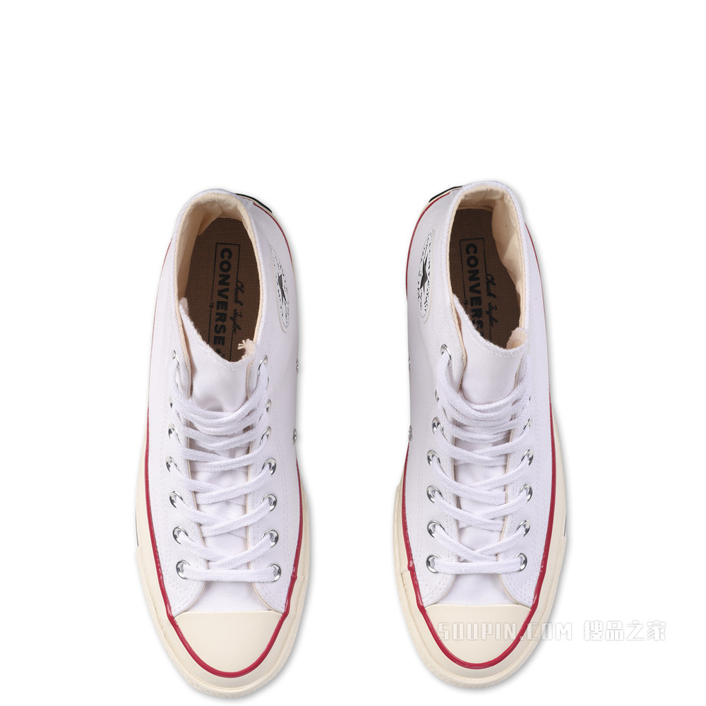 【男女同款】Chuck 70经典白色高帮帆布鞋 中性 白色