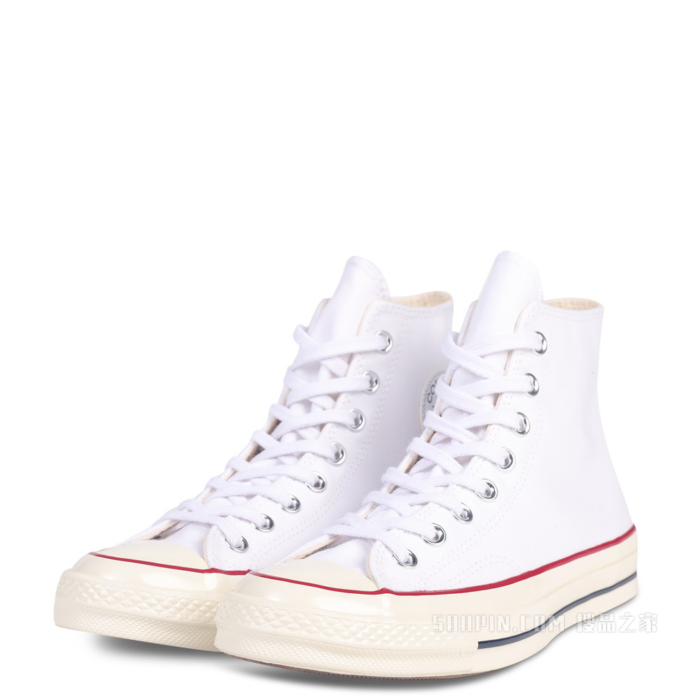 【男女同款】Chuck 70经典白色高帮帆布鞋 中性 白色