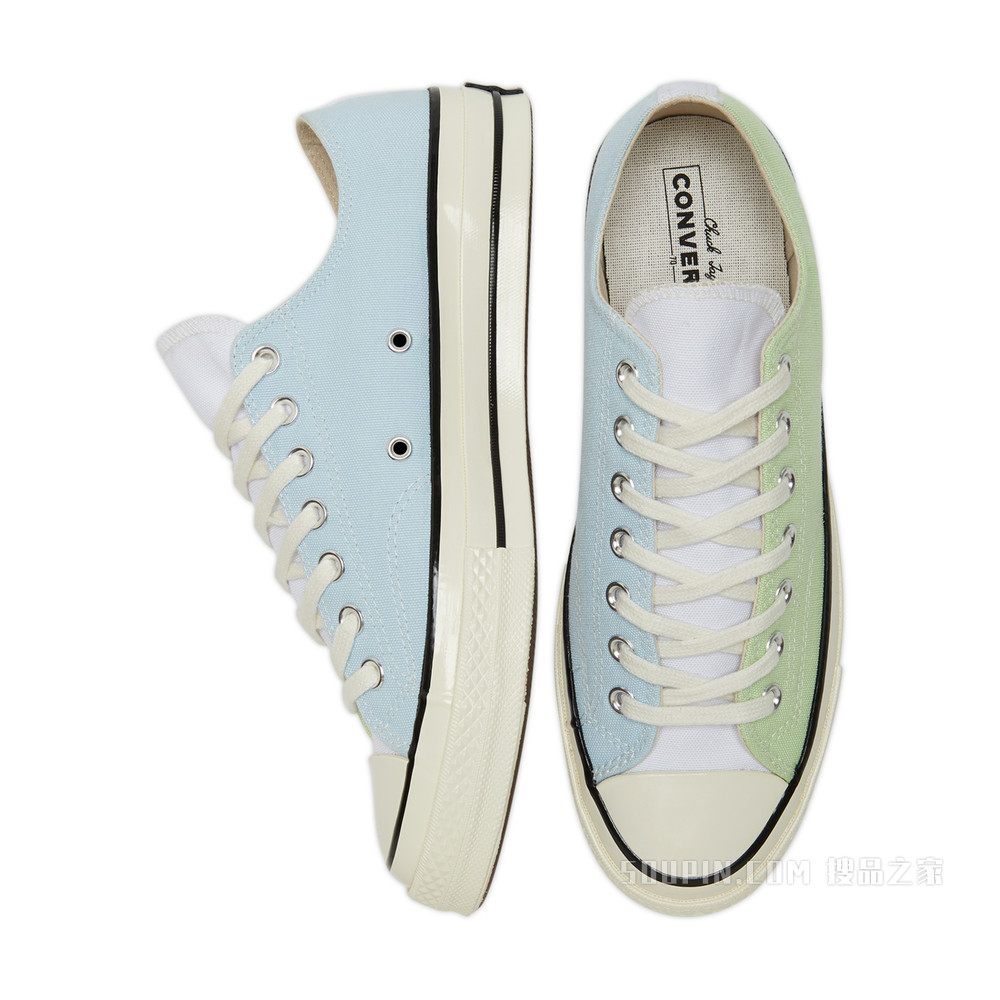 【男女同款】Chuck 70低帮帆布鞋海浪撞色 男款 蓝/绿