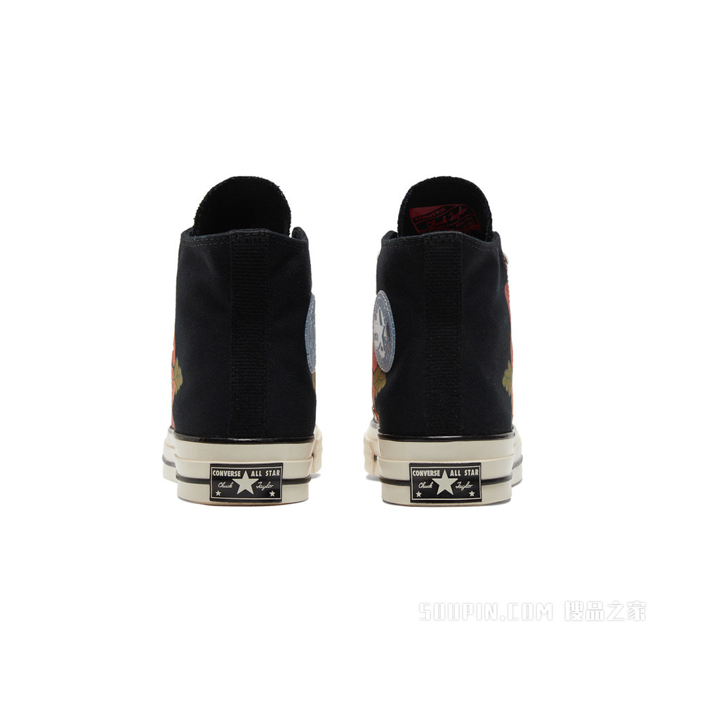 【男女同款】Chuck 70高帮复古印花帆布鞋 中性 黑色