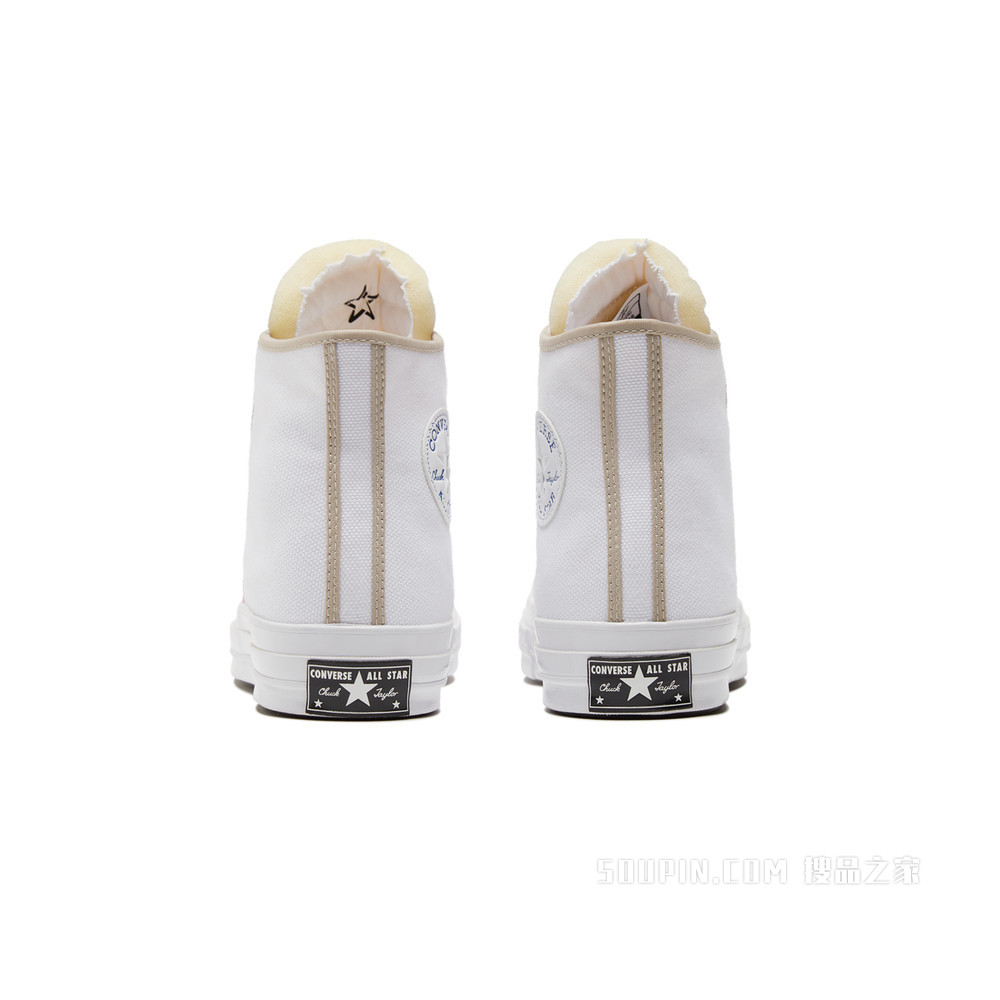 【男女同款】Chuck 70高帮休闲百搭运动鞋 中性 白/浅灰卡其色