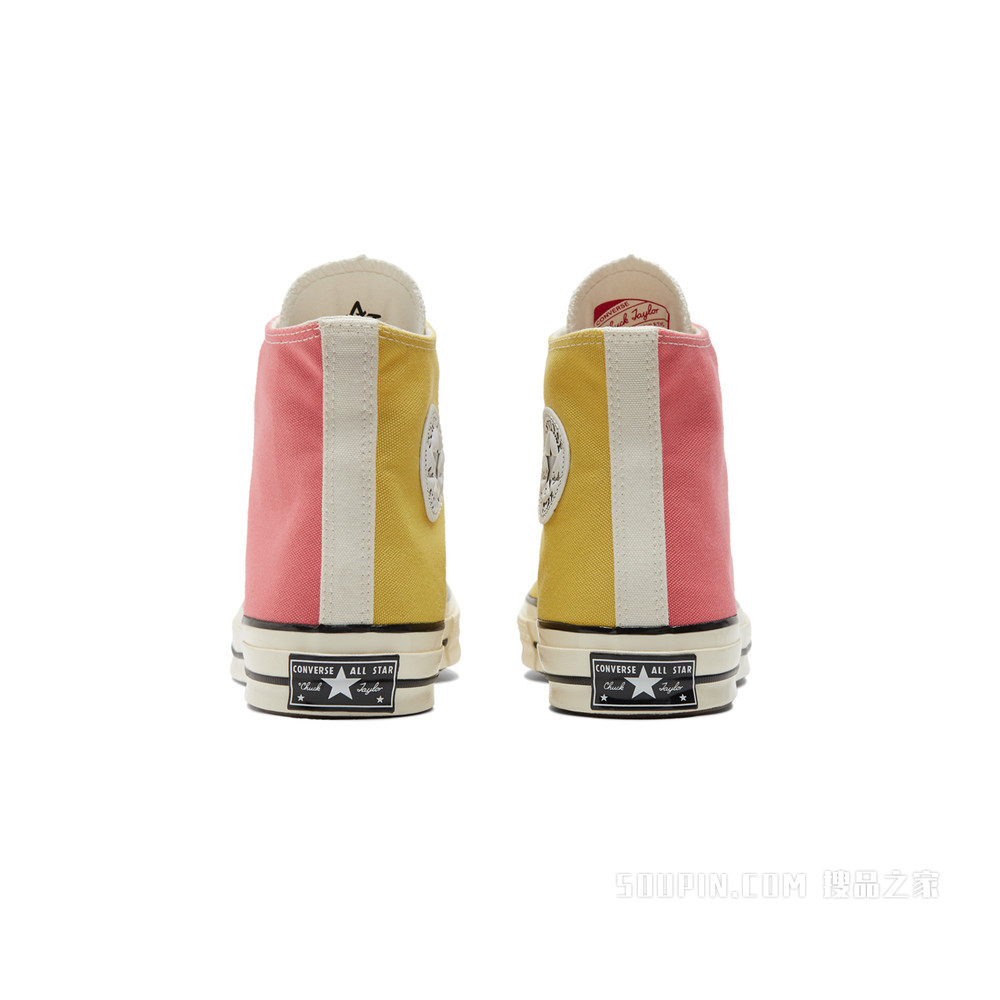 【男女同款】Chuck 70高帮三色拼接帆布鞋 中性 浅黄色/浅粉色/米黄色