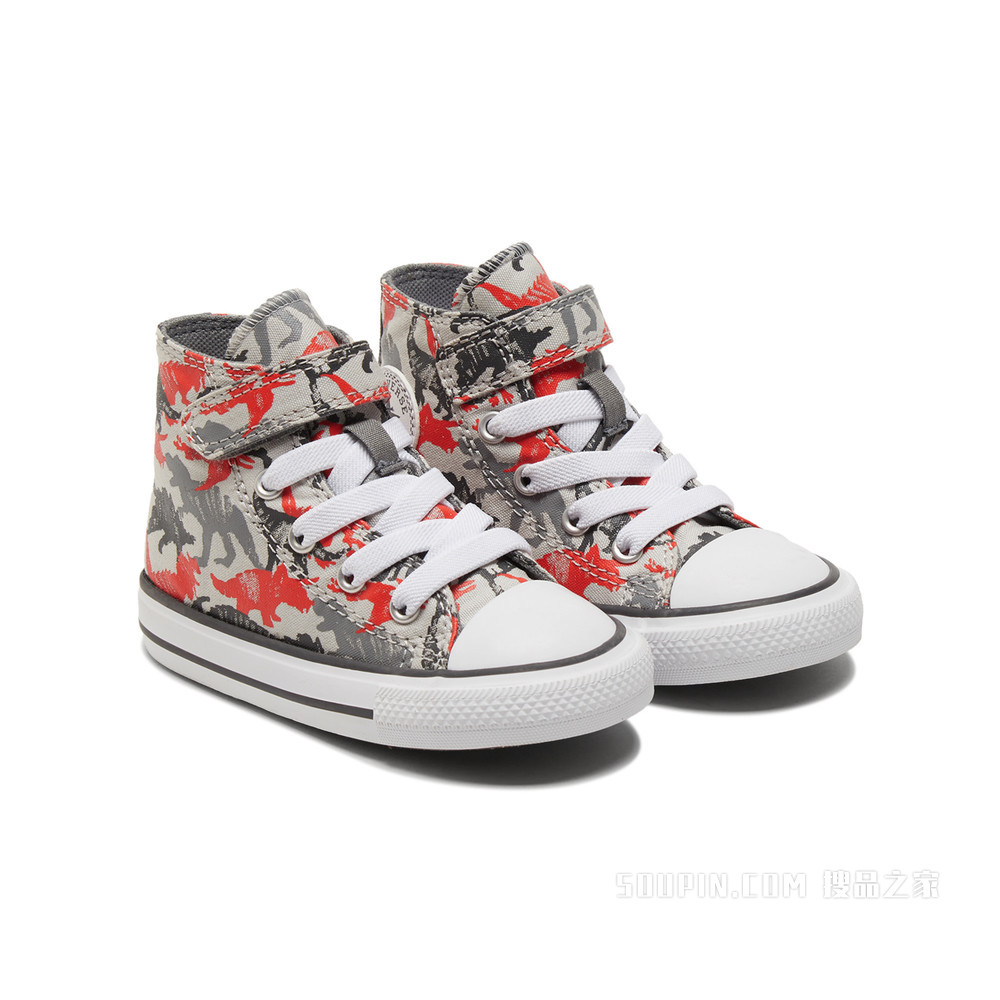 【婴童】All Star 1V魔术贴帆布鞋婴童 中性 多色/灰/橘红色