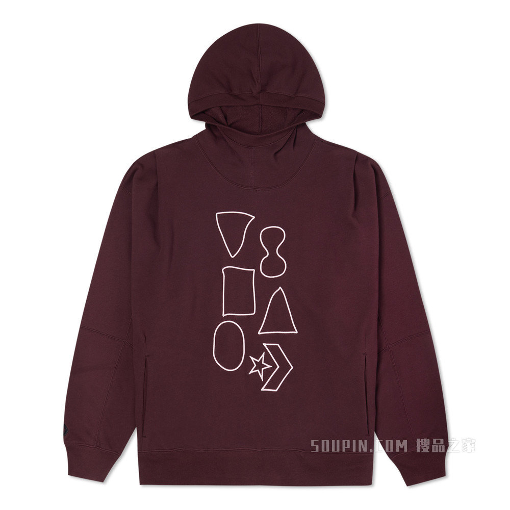 【男女同款】Shapes Graphic Bubble Hoodie 中性 枣红色