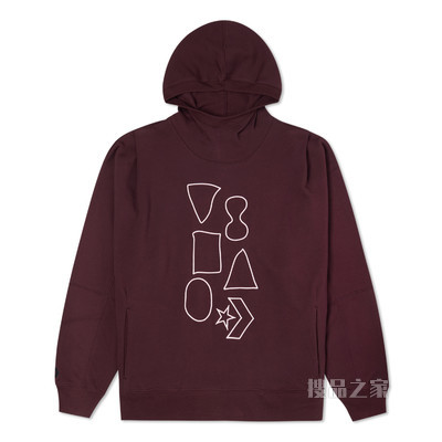 【男女同款】Shapes Graphic Bubble Hoodie 中性 枣红色