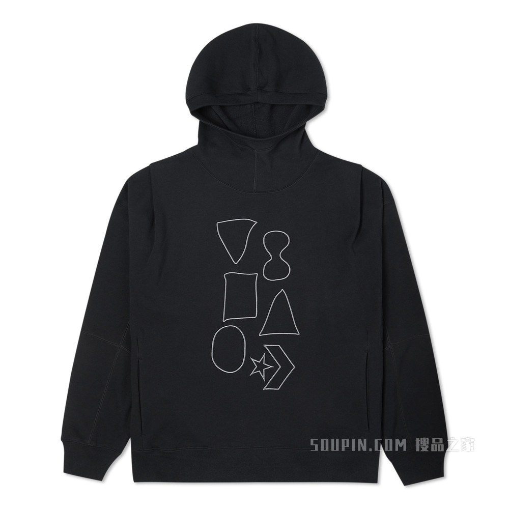 【男女同款】Shapes Graphic Bubble Hoodie 中性 墨黑色