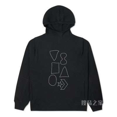 【男女同款】Shapes Graphic Bubble Hoodie 中性 墨黑色