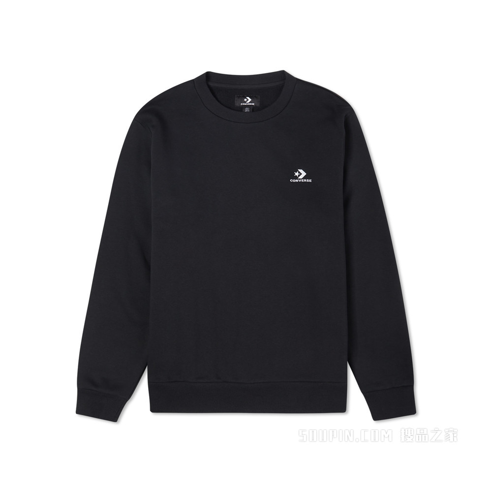 【男子】秋冬加绒卫衣圆领套头衫 男款 黑色