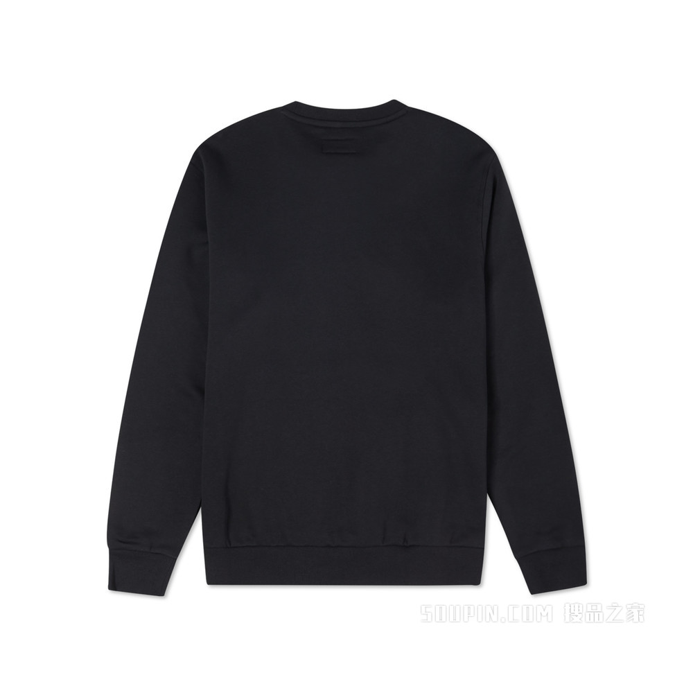 【男子】秋冬加绒卫衣圆领套头衫 男款 黑色