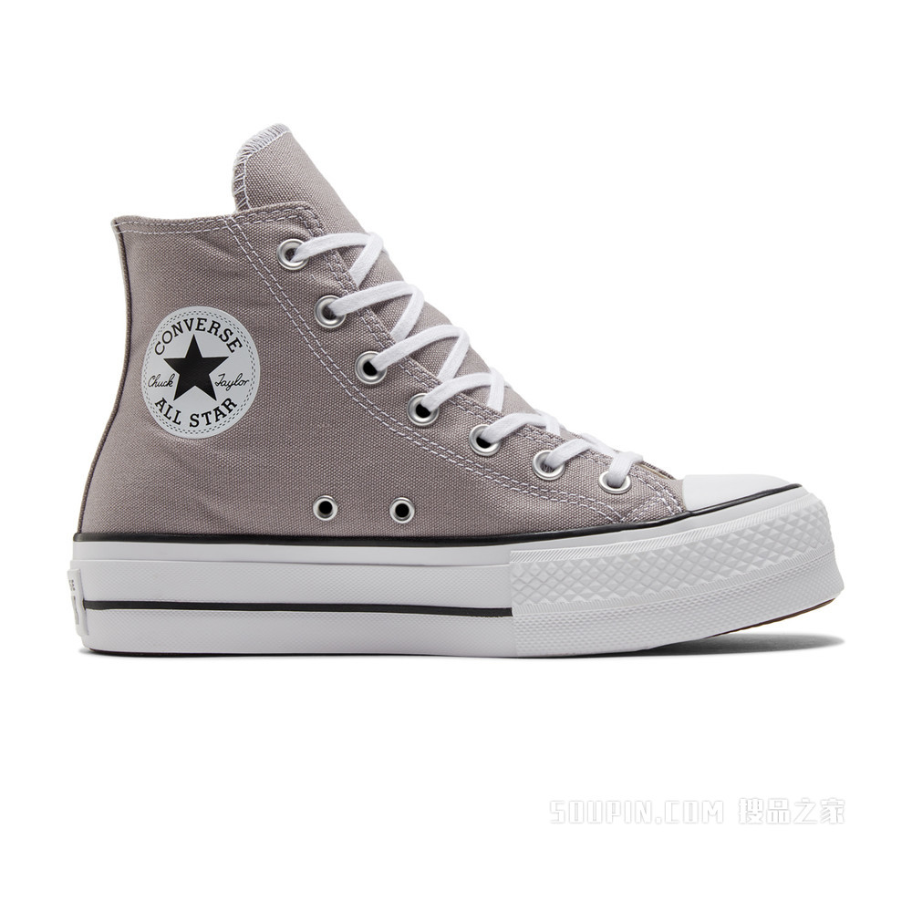 【女子】All Star Lift休闲厚底帆布鞋 女款 灰