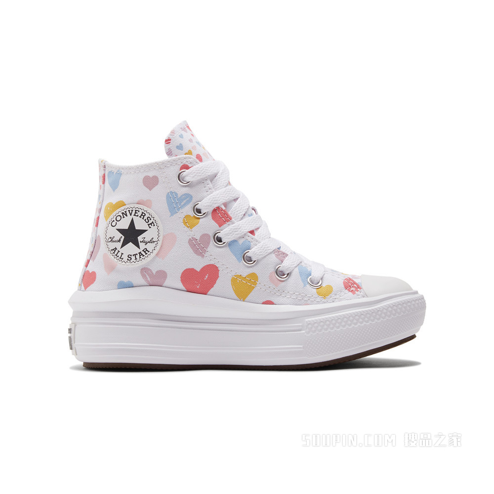【小童】All Star Move时尚厚底帆布鞋 童款 白/多色//粉/蓝