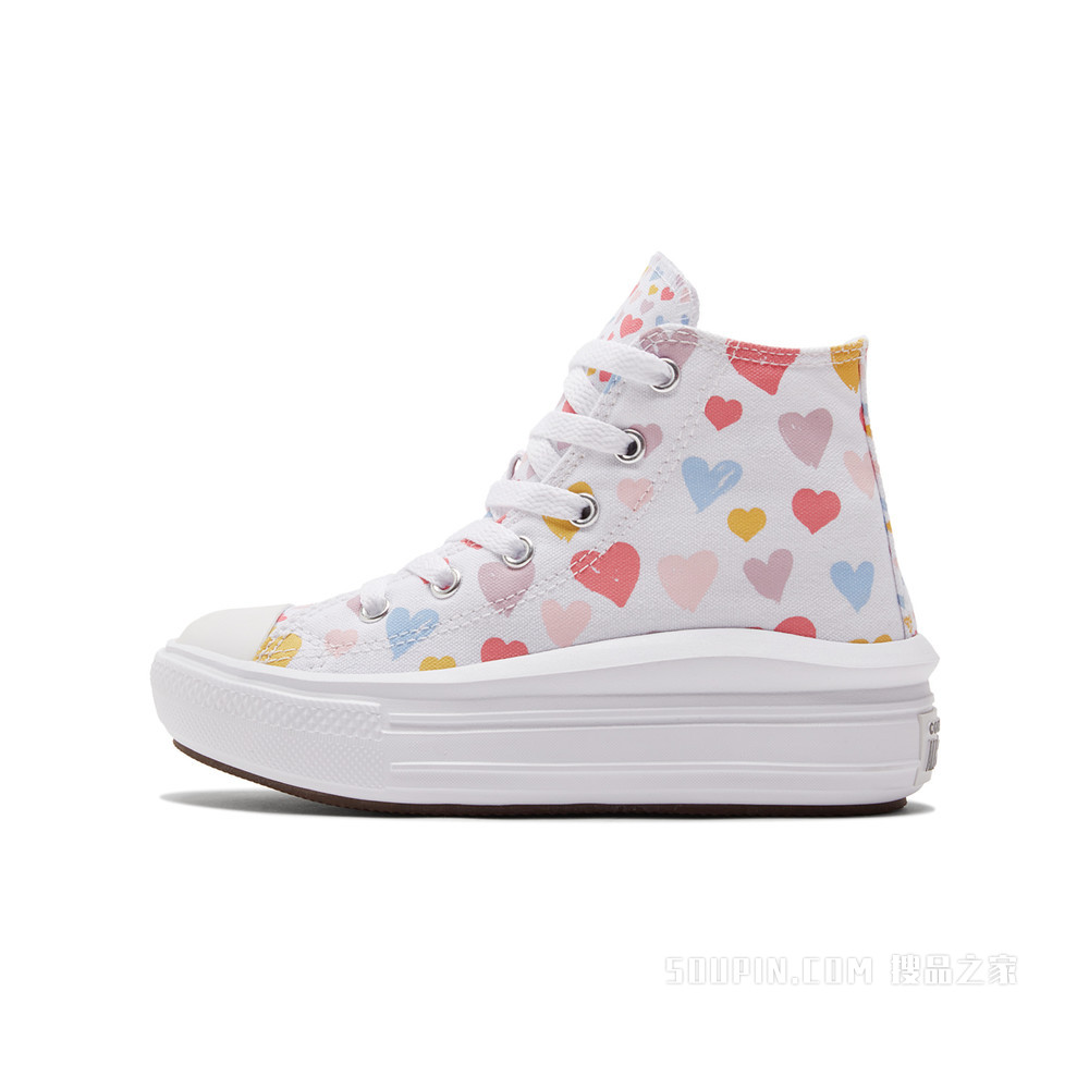 【小童】All Star Move时尚厚底帆布鞋 童款 白/多色//粉/蓝