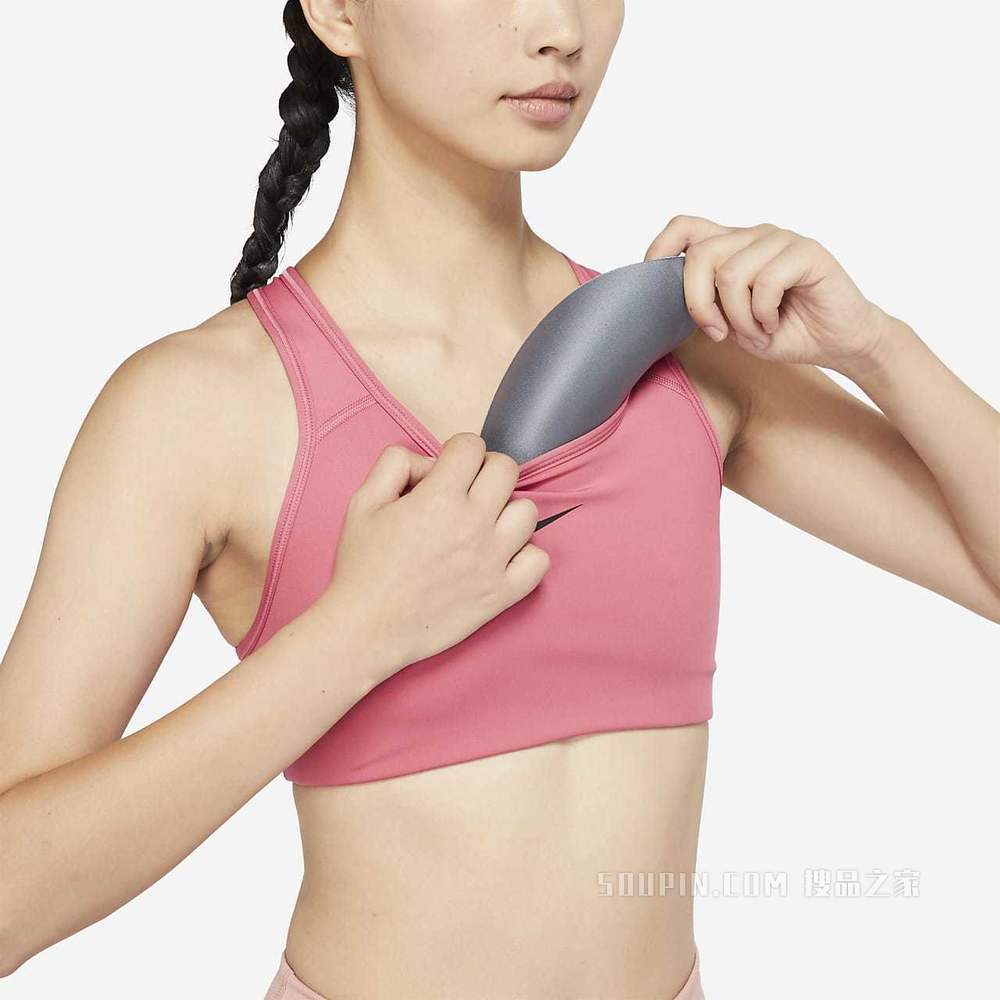 Nike Swoosh 女子中强度支撑一片式衬垫运动内衣