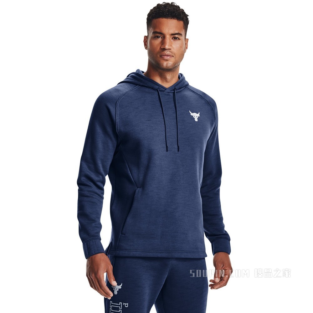 男士Project Rock强森Charged Cotton®抓绒连帽上衣