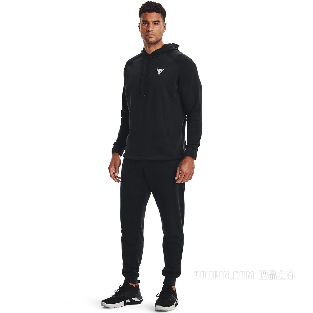 男士Project Rock强森Charged Cotton®抓绒连帽上衣