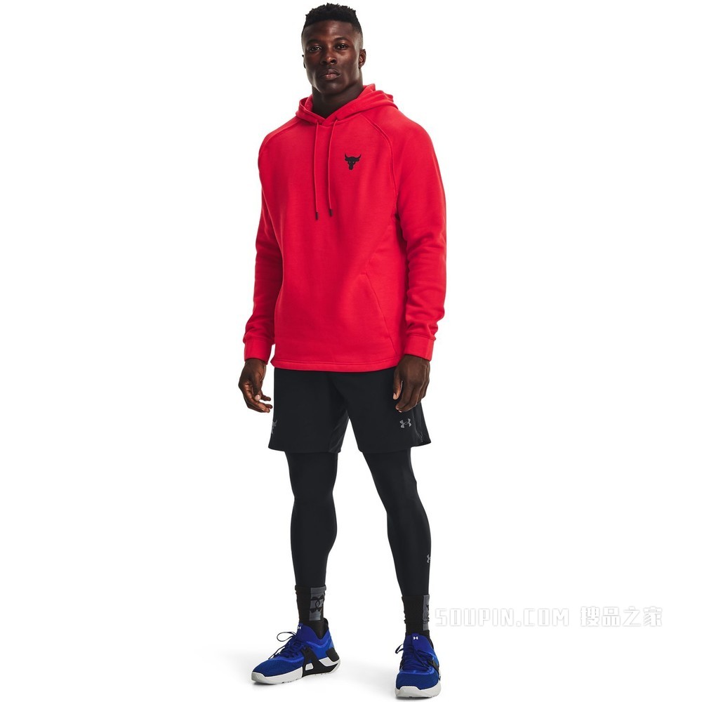 男士Project Rock强森Charged Cotton®抓绒连帽上衣