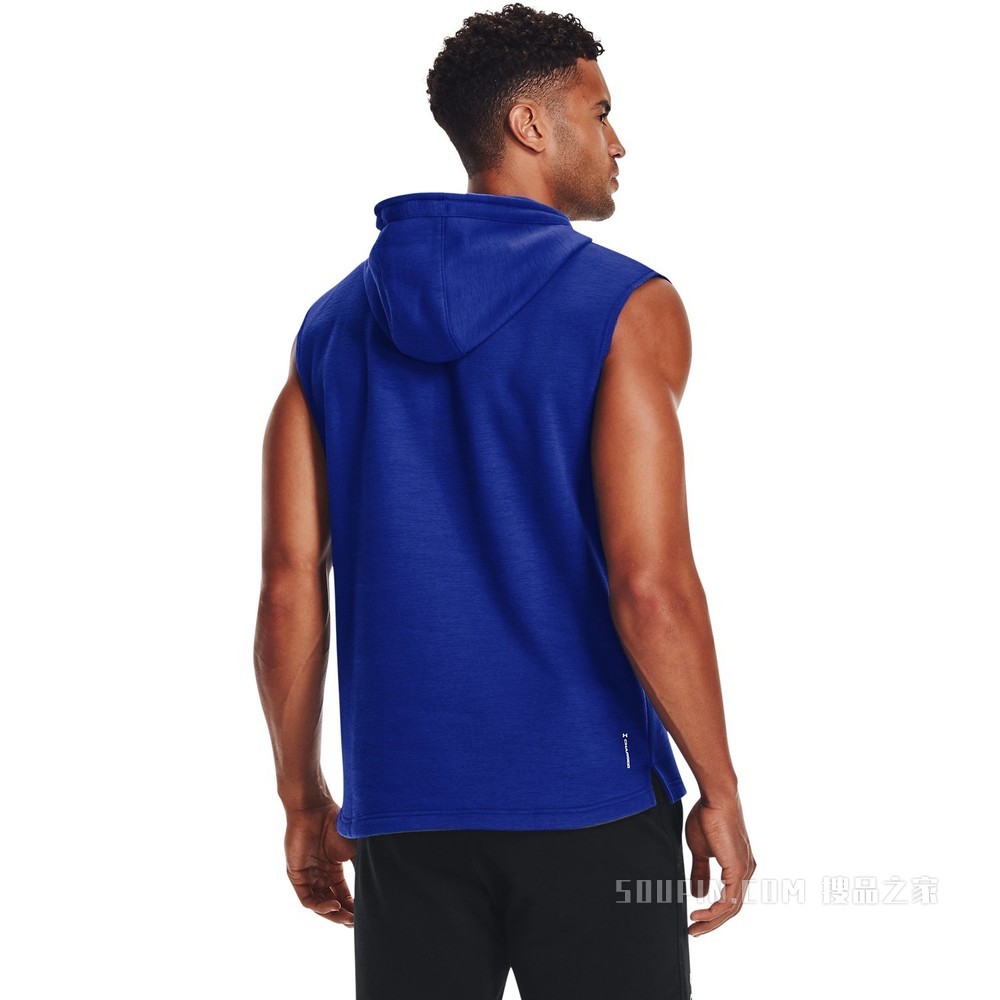 男士Project Rock强森Charged Cotton®抓绒无袖连帽上衣