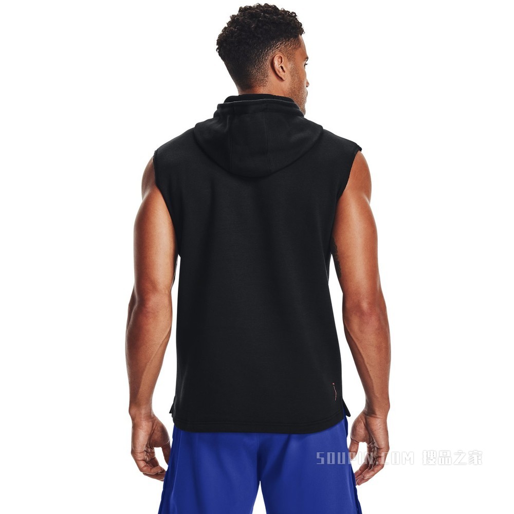 男士Project Rock强森Charged Cotton®抓绒无袖连帽上衣