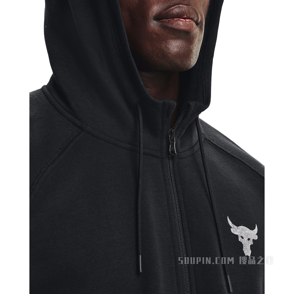 男士Project Rock强森Charged Cotton®抓绒全拉链连帽上衣